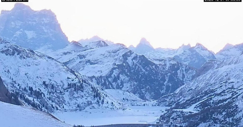 Webcam Canazei Belvedere - Lago e Passo Fedaia