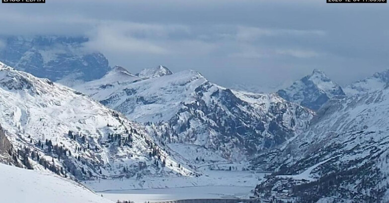 Webcam Canazei Belvedere - Lago e Passo Fedaia