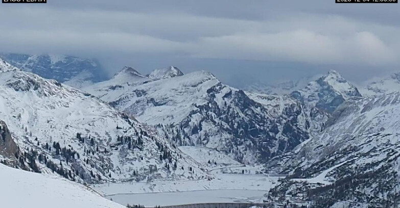 Webcam Canazei Belvedere - Lago e Passo Fedaia