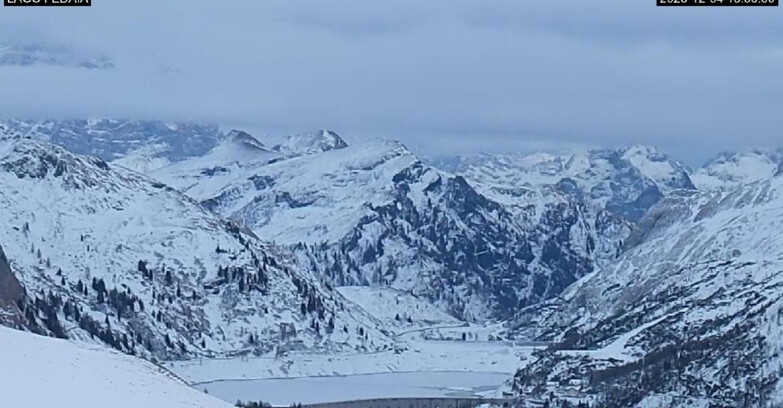 Webcam Canazei Belvedere - Lago e Passo Fedaia