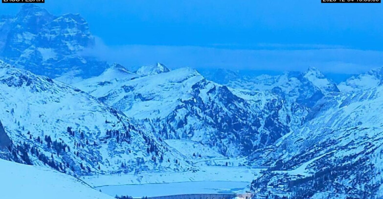 Webcam Canazei Belvedere - Lago e Passo Fedaia