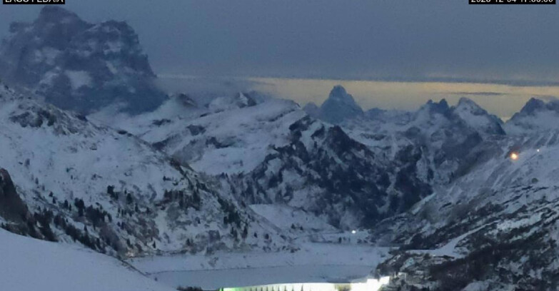 Webcam Canazei Belvedere - Lago e Passo Fedaia