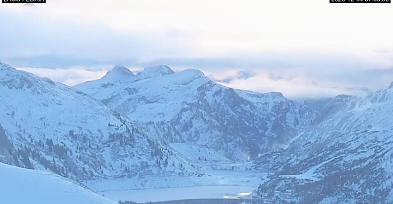 Webcam Canazei Belvedere - Lago e Passo Fedaia