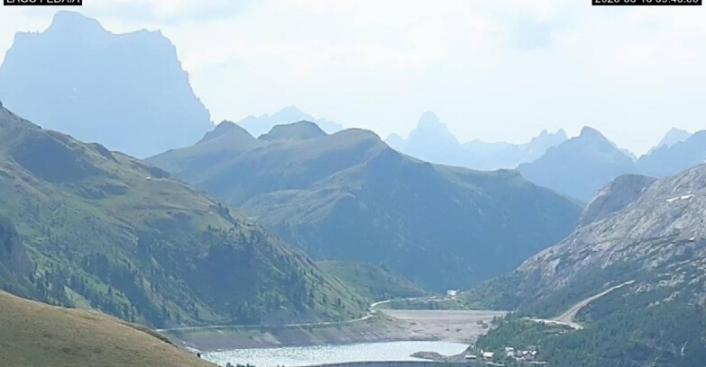 Webcam Canazei Belvedere - Lago e Passo Fedaia