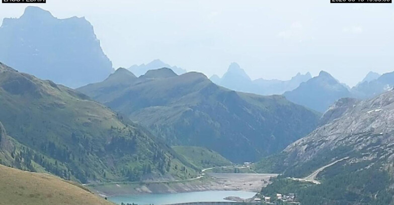 Webcam Canazei Belvedere - Lago e Passo Fedaia