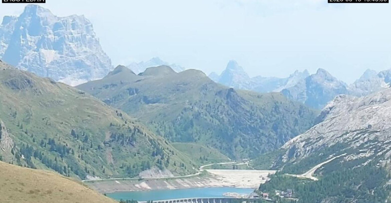 Webcam Canazei Belvedere - Lago e Passo Fedaia