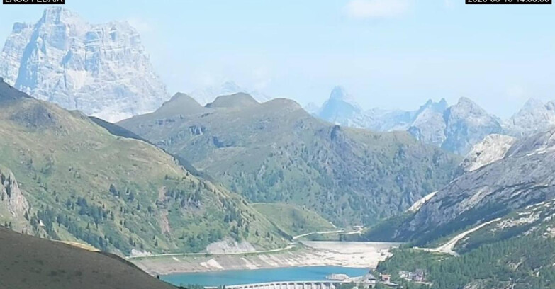 Webcam Canazei Belvedere - Lago e Passo Fedaia