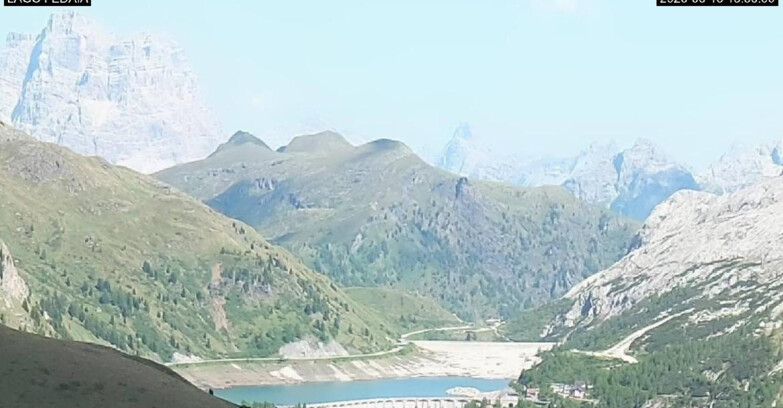 Webcam Canazei Belvedere - Lago e Passo Fedaia