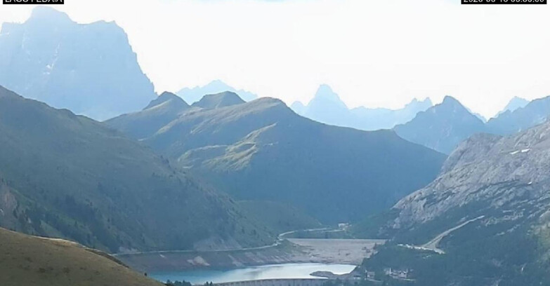Webcam Canazei Belvedere - Lago e Passo Fedaia