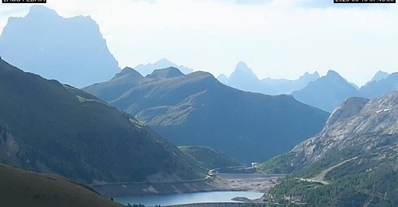 Webcam Canazei Belvedere - Lago e Passo Fedaia